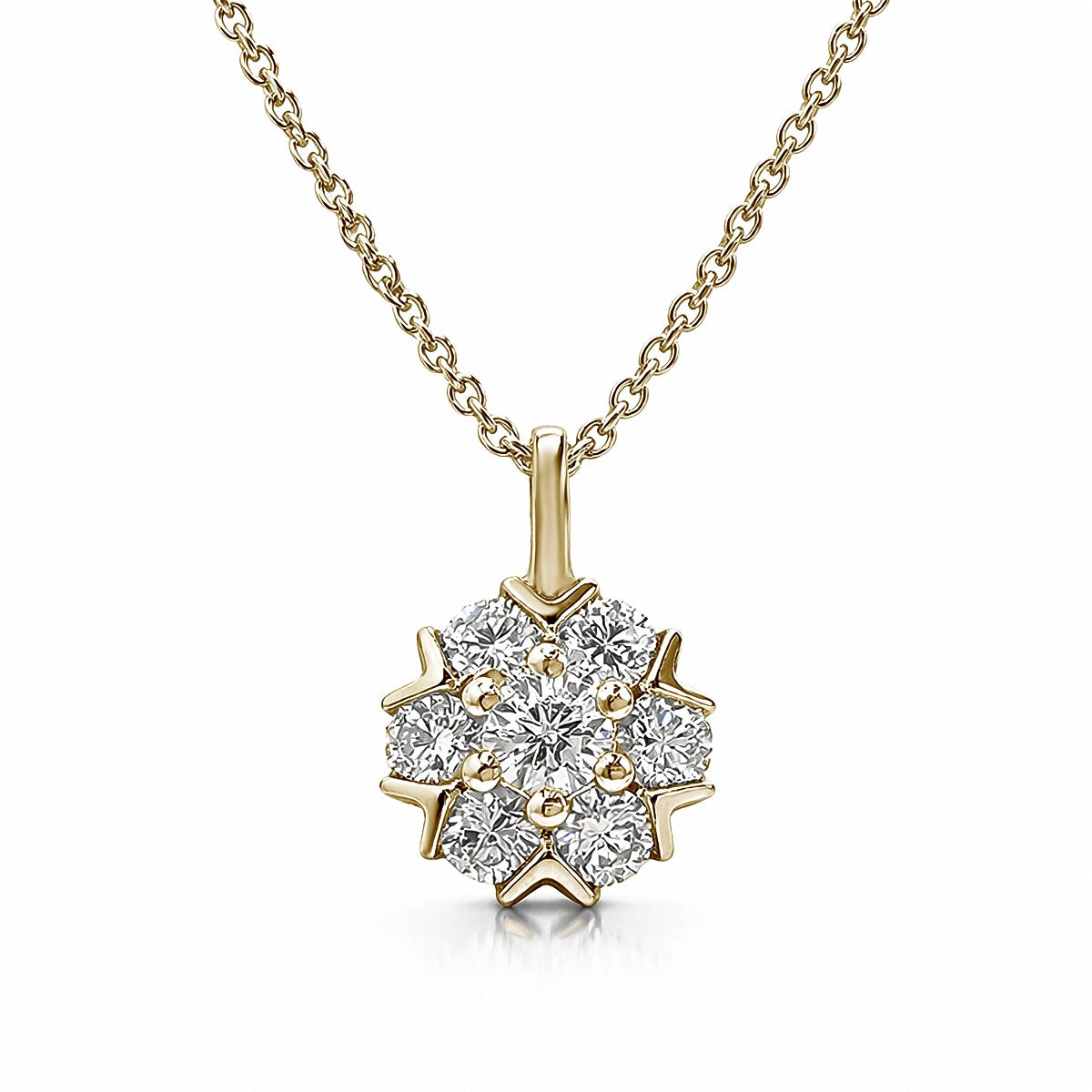 Anhänger mit Kette in Gelbgold 18kt mit Brillanten