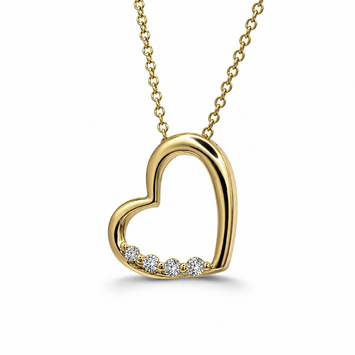 Anhänger mit Kette "Herz" in Gelbgold 18kt mit Brillanten