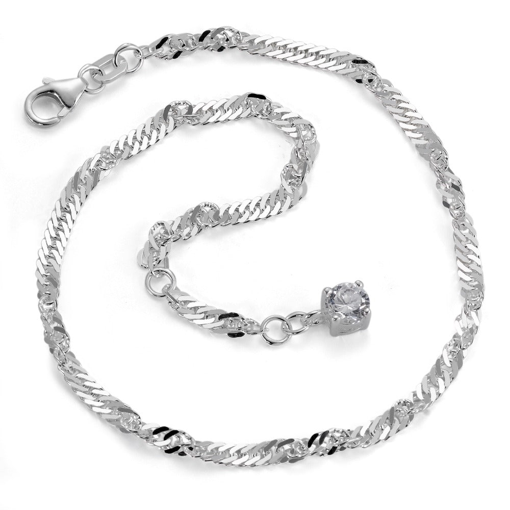 Fusskette in Silber mit Zirkonia