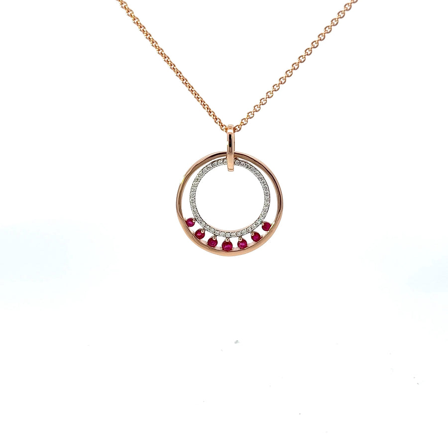 Anhänger Rosegold 18kt Rubine