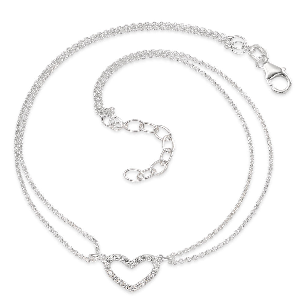 Fusskette "Herz" in Silber mit Zirkonia