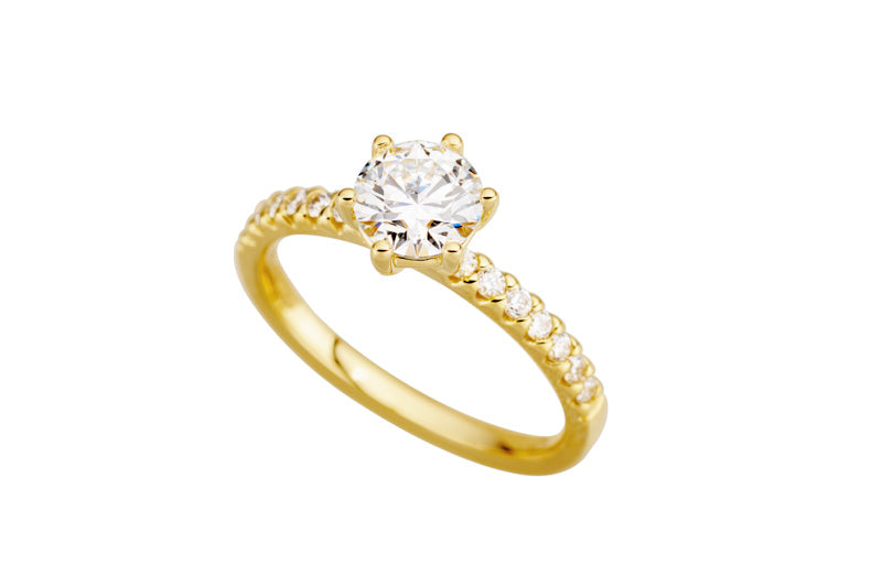 Ring in Gelbgold 18kt mit Labor Diamanten