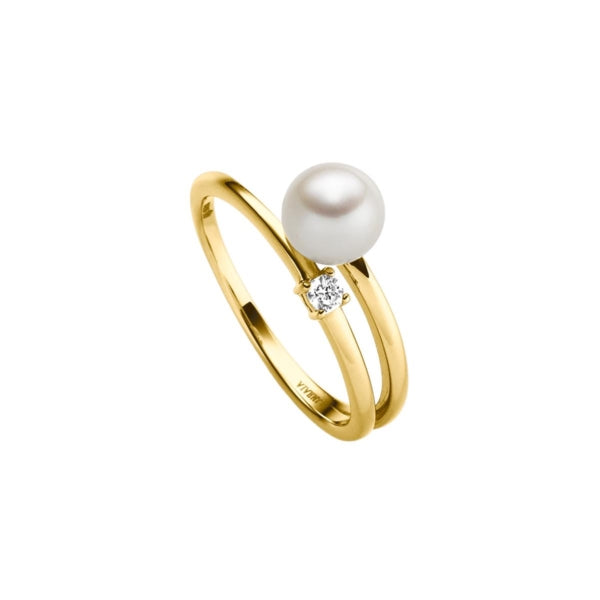 Ring in Silber vergoldet mit Perle