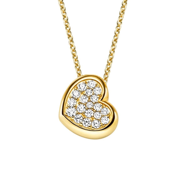 Anhänger mit Kette &quot;Herz&quot; in Silber vergoldet