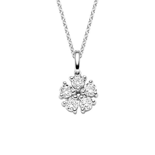Anhänger mit Kette in Silber und Zirkonia