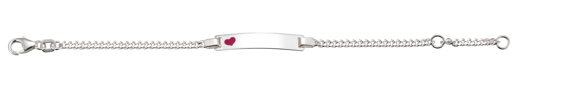 ID Bracelet in Silber mit Herz
