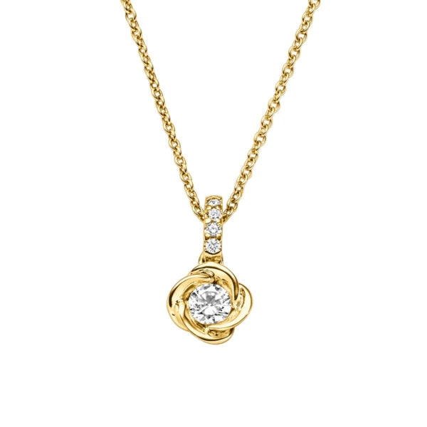 Anhänger mit Kette in Silber vergoldet und Zirkonia