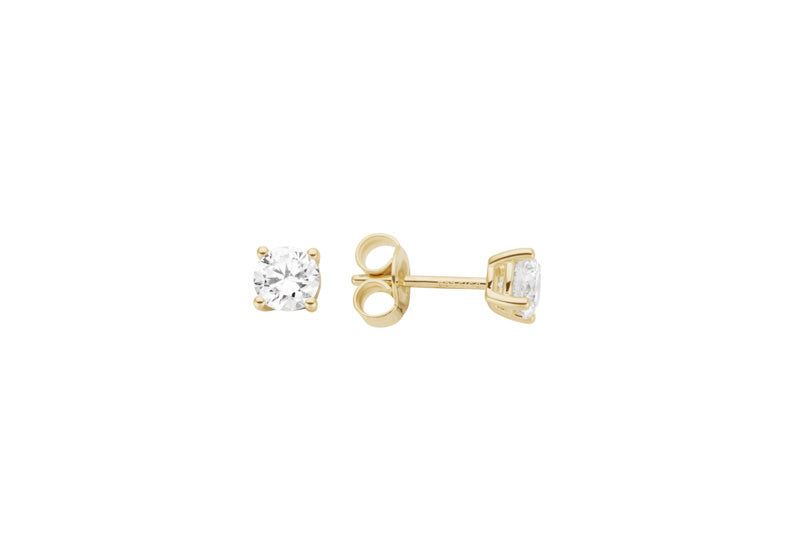 Ohrstecker einzeln in Gelbgold 18kt mit Labor Diamant