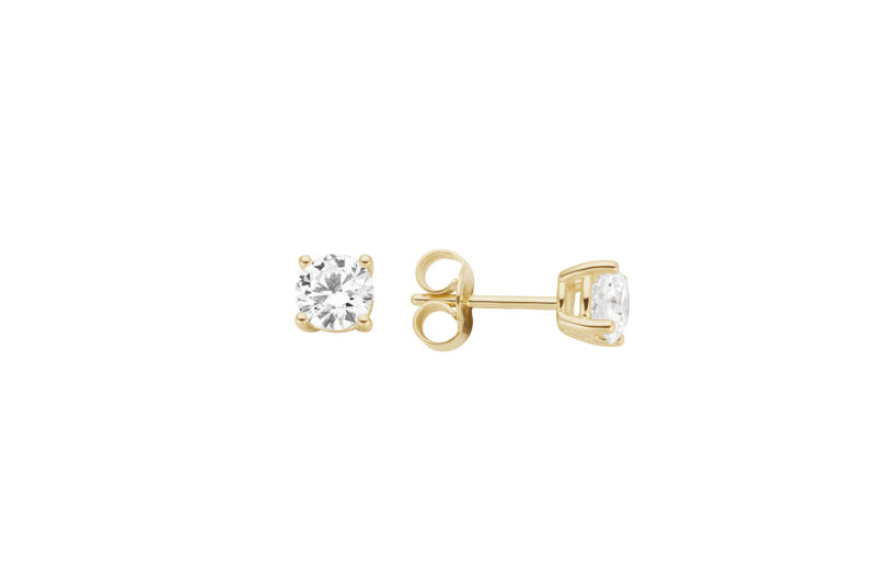 Ohrstecker einzeln in Gelbgold 18kt mit Labor Diamant