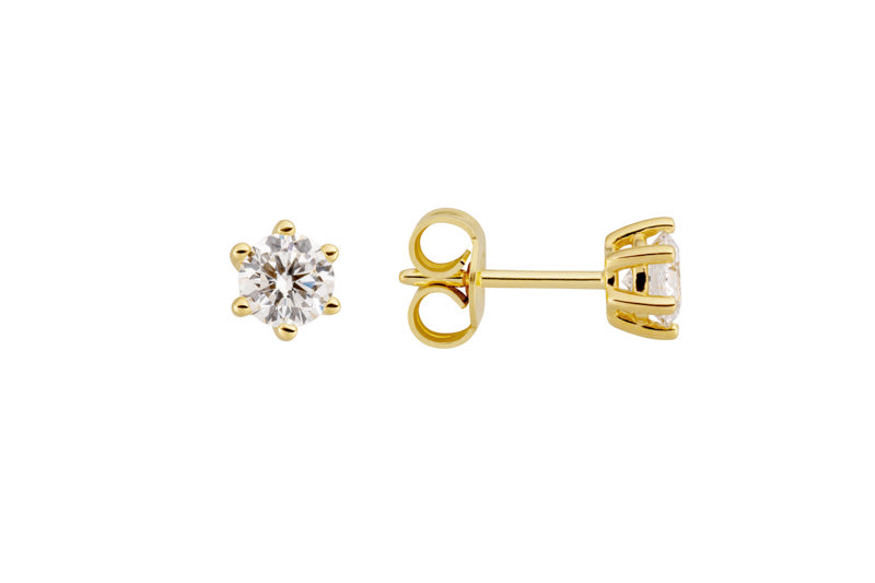 Ohrstecker einzeln in Gelbgold 18kt mit Labor Diamant