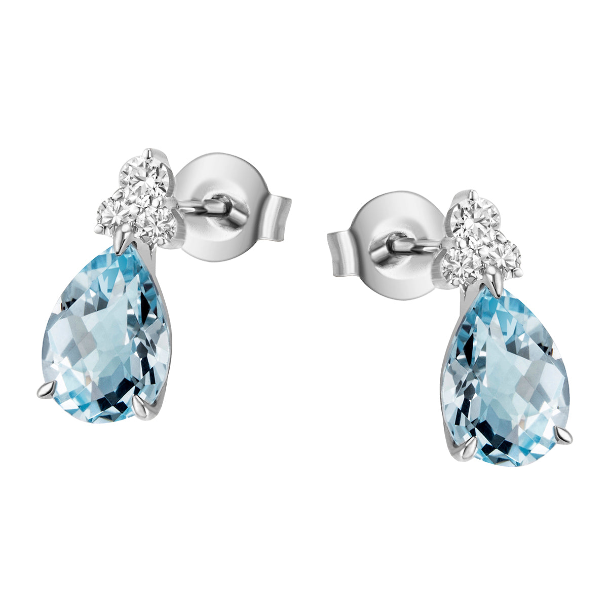 Ohrstecker in Weissgold 18kt mit Topas und Brillanten