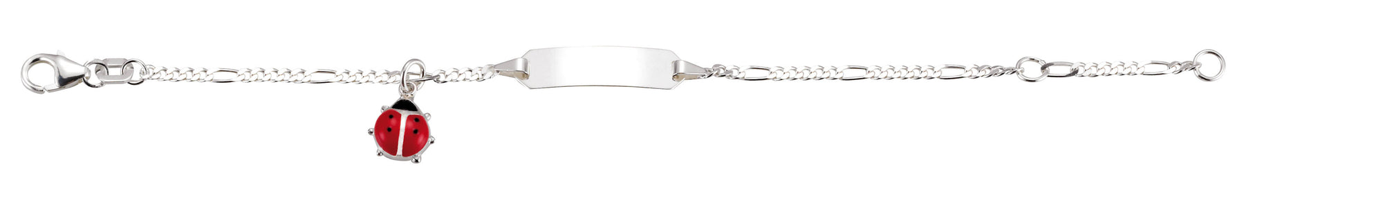 ID Bracelet in Silber mit Marienkäfer