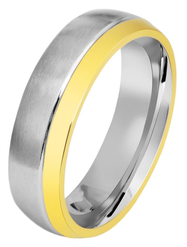 Partnerring in Edelstahl bicolor