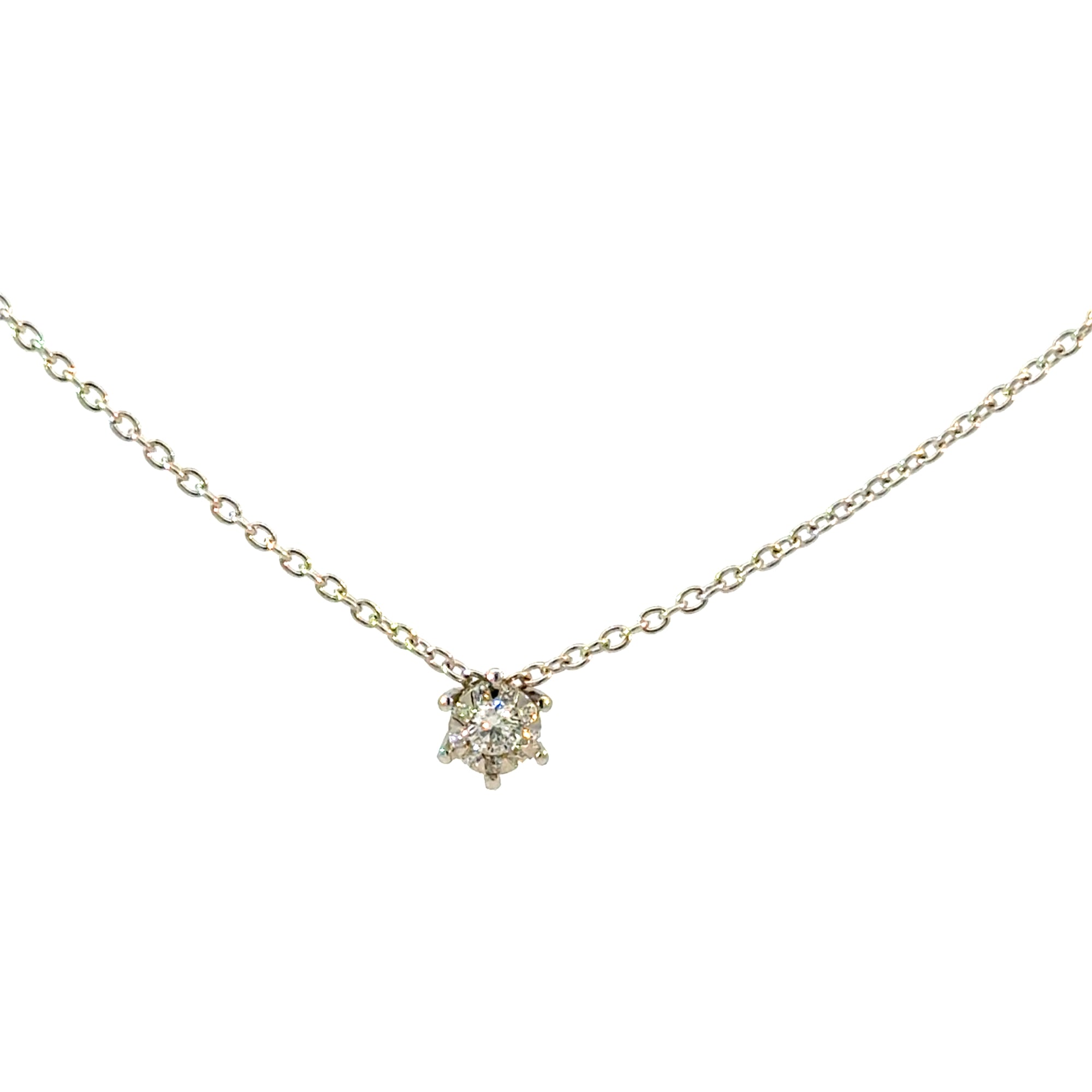 Anhänger mit Kette in Weissgold 18kt mit Brillanten
