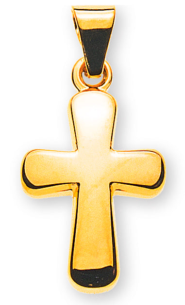 Anhänger Kreuz abgerundet in Gelbgold 18kt