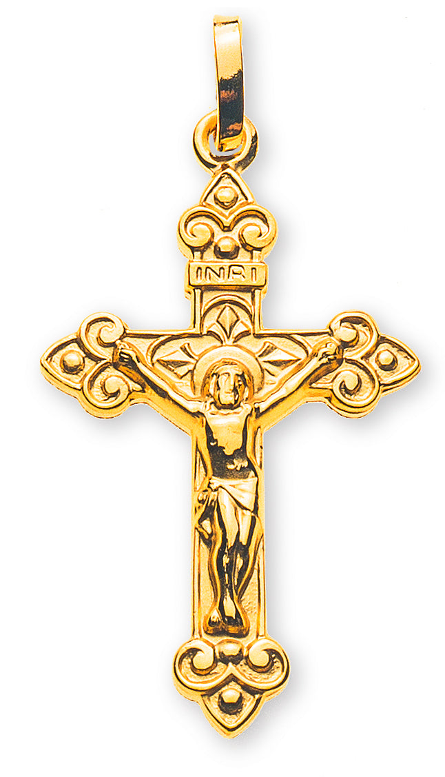 Anhänger Kreuz mit Christus in Gelbgold 18kt