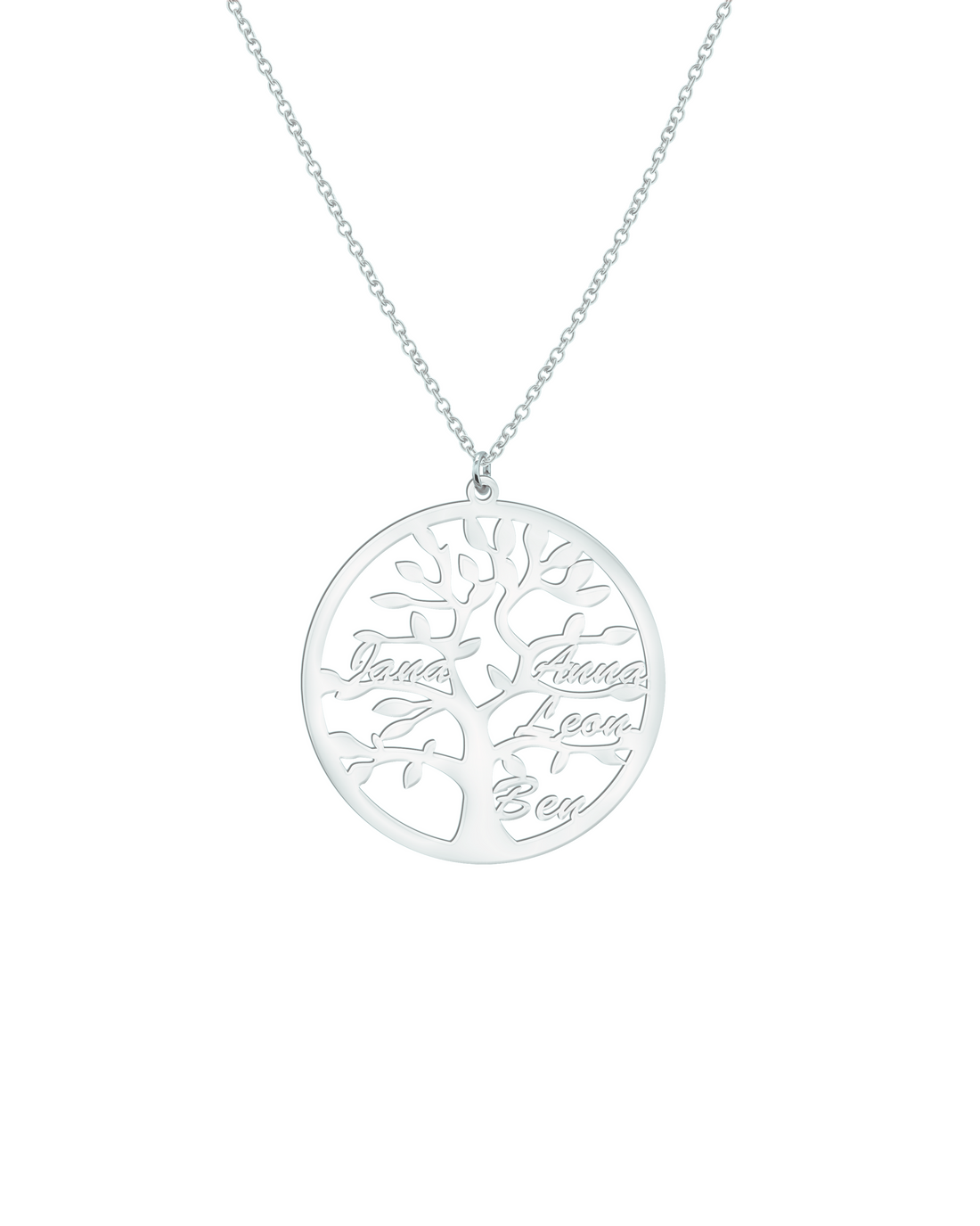 Collier Lebensbaum mit Namen in Silber 925