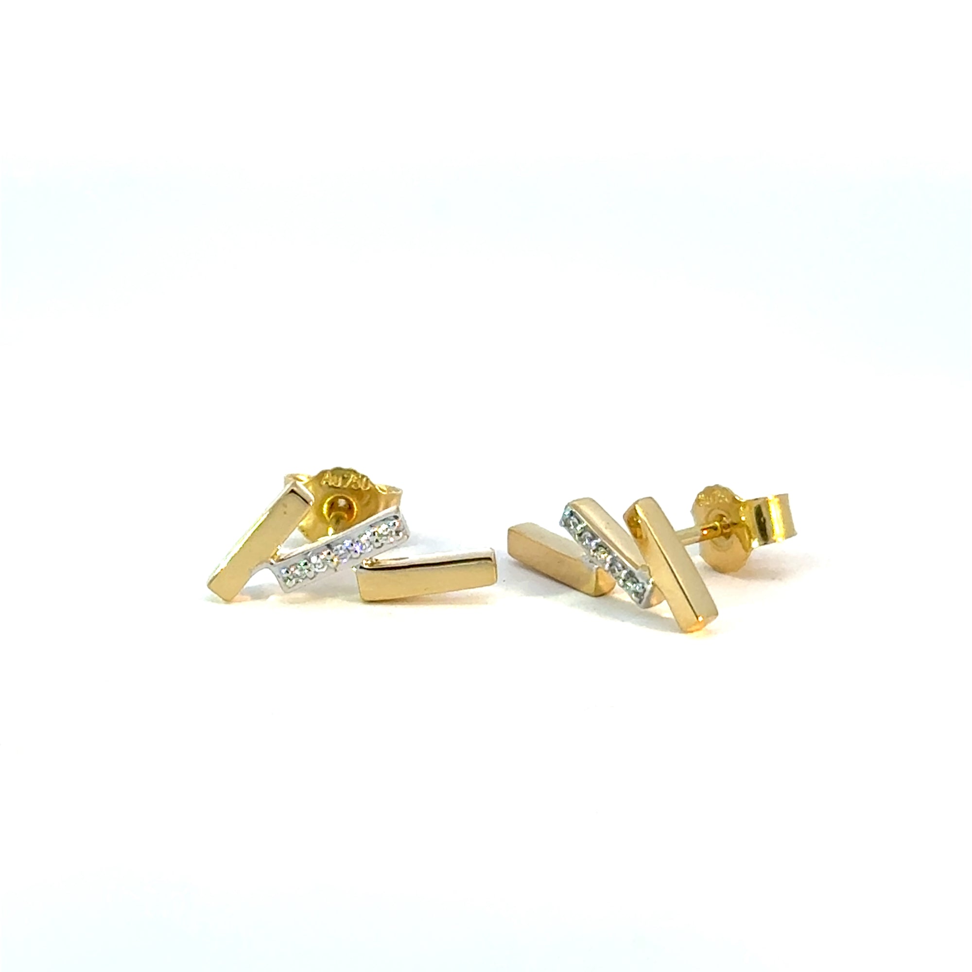 Ohrstecker in Gelbgold 18kt mit Brillanten