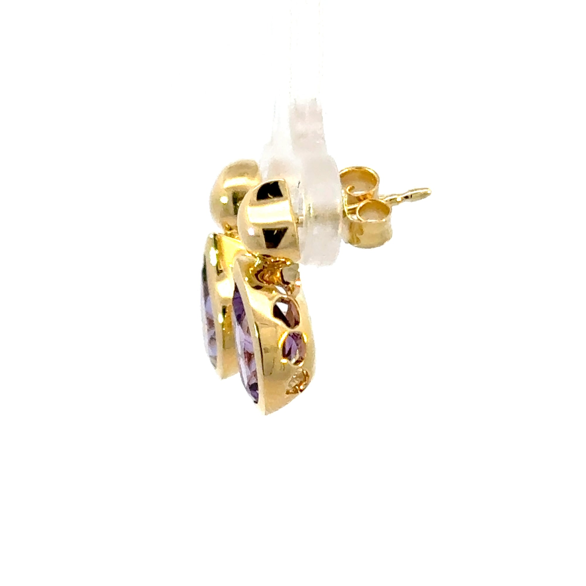 Ohrstecker in Gelbgold 18kt mit Amethyst