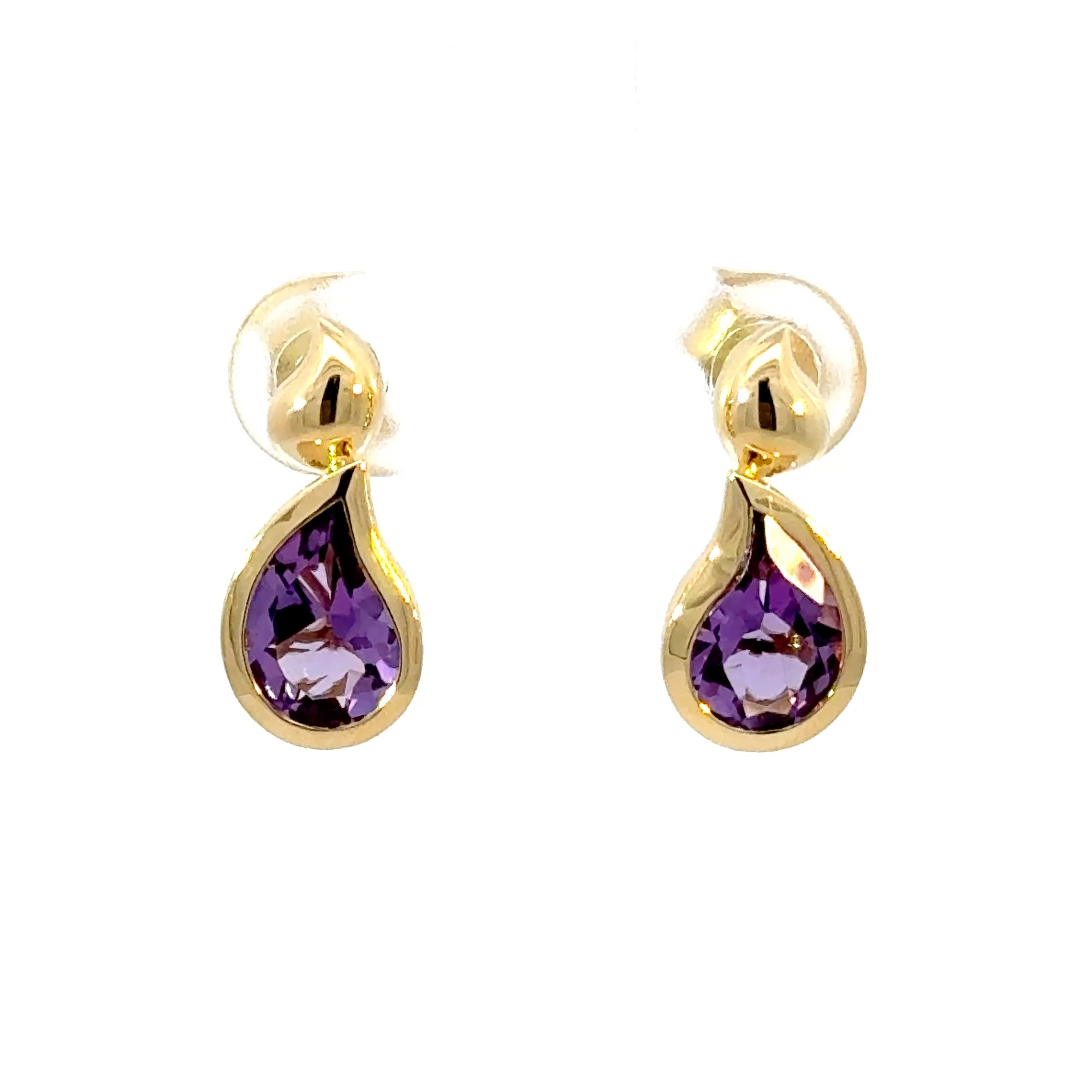 Ohrstecker in Gelbgold 18kt mit Amethyst