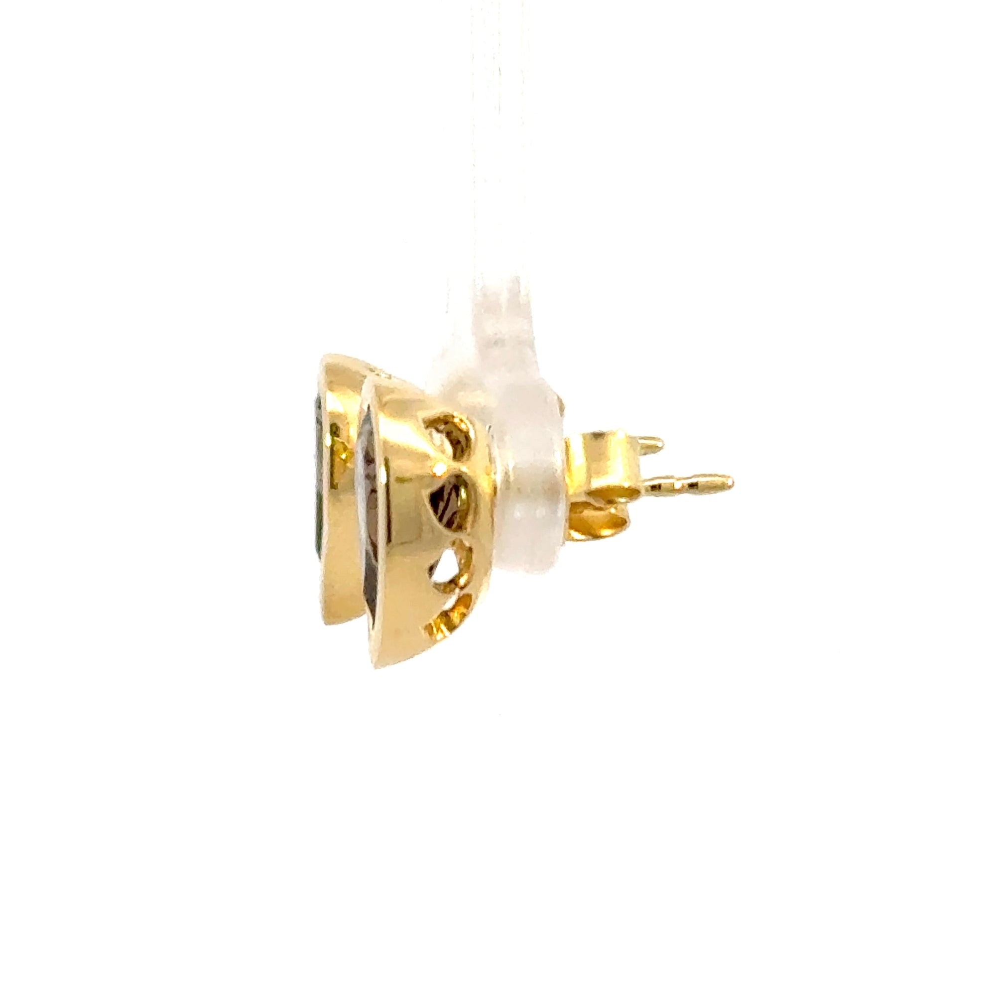 Ohrstecker in Gelbgold 18kt mit Rauchquarz