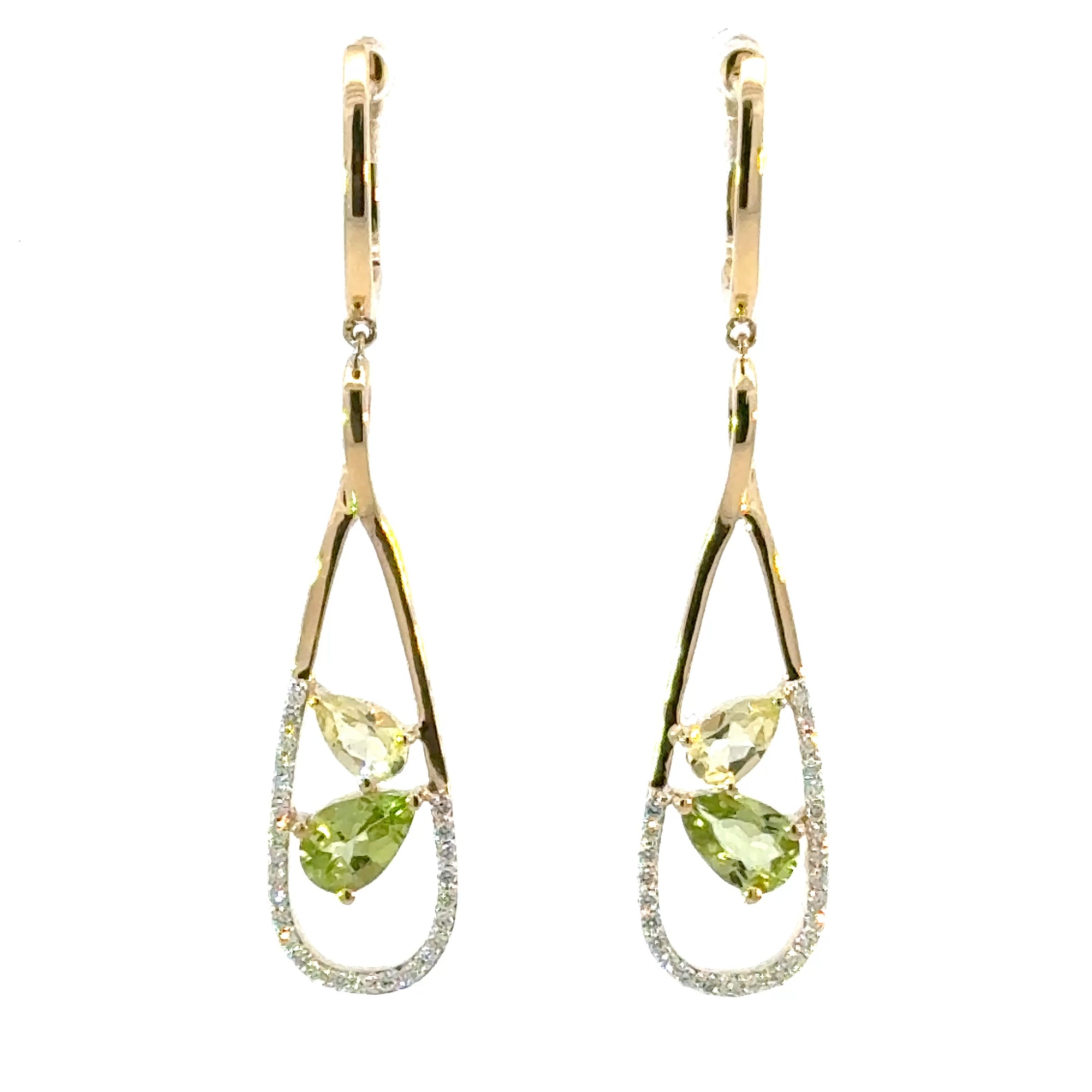 Ohrhänger in Gelbgold 18kt mit Farbsteine