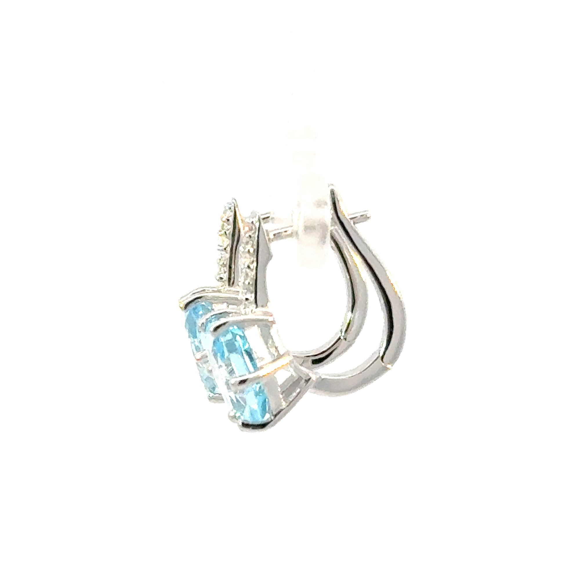 Ohrstecker in Silber mit Blautopas und Zirkonia