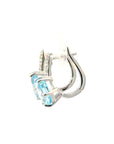 Ohrstecker in Silber mit Blautopas und Zirkonia
