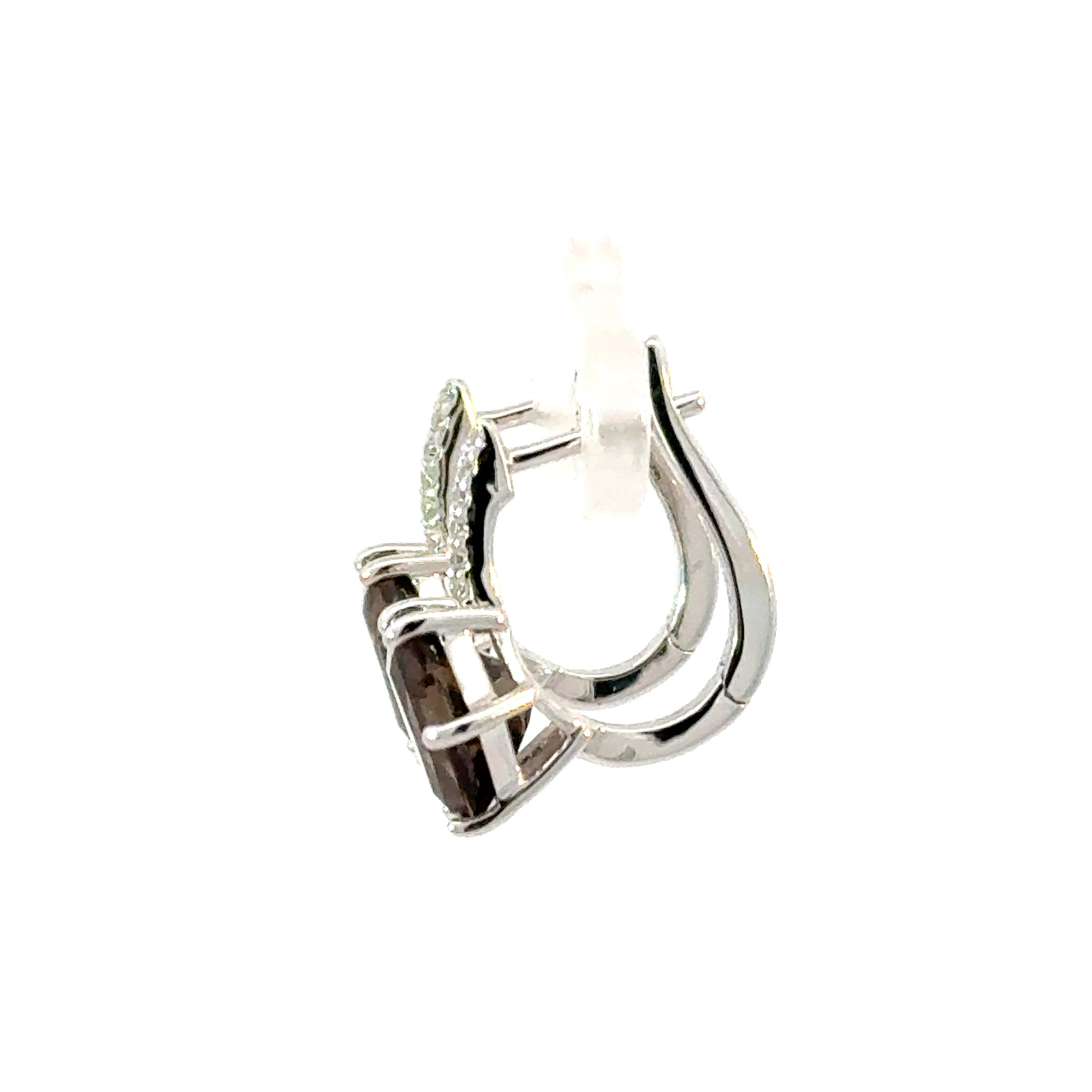 Ohrstecker in Silber mit Rauchquarz und Zirkonia