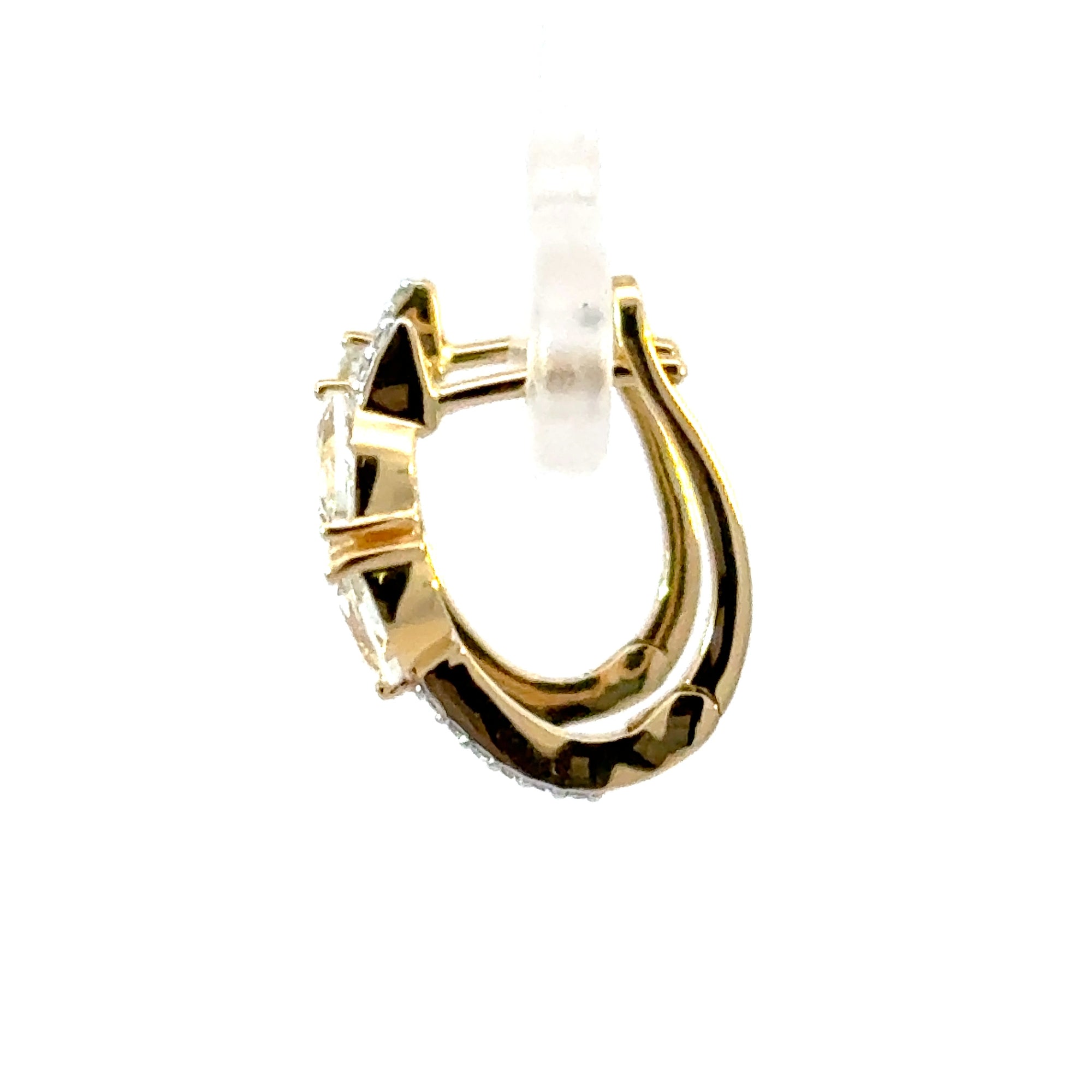 Creolen in Gelbgold 18kt mit Brillanten und Topas