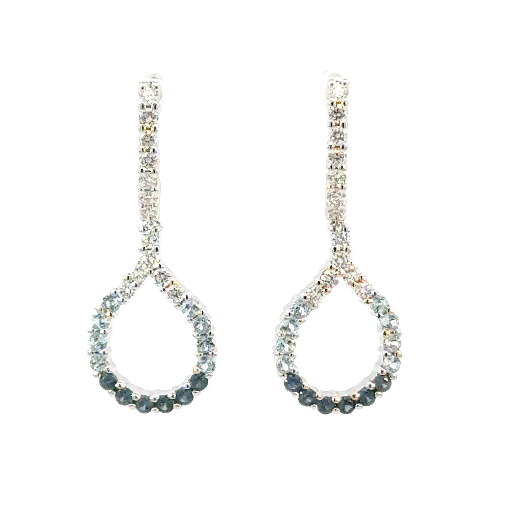 Ohrhänger in Weissgold 18kt mit Brillanten und Farbsteine