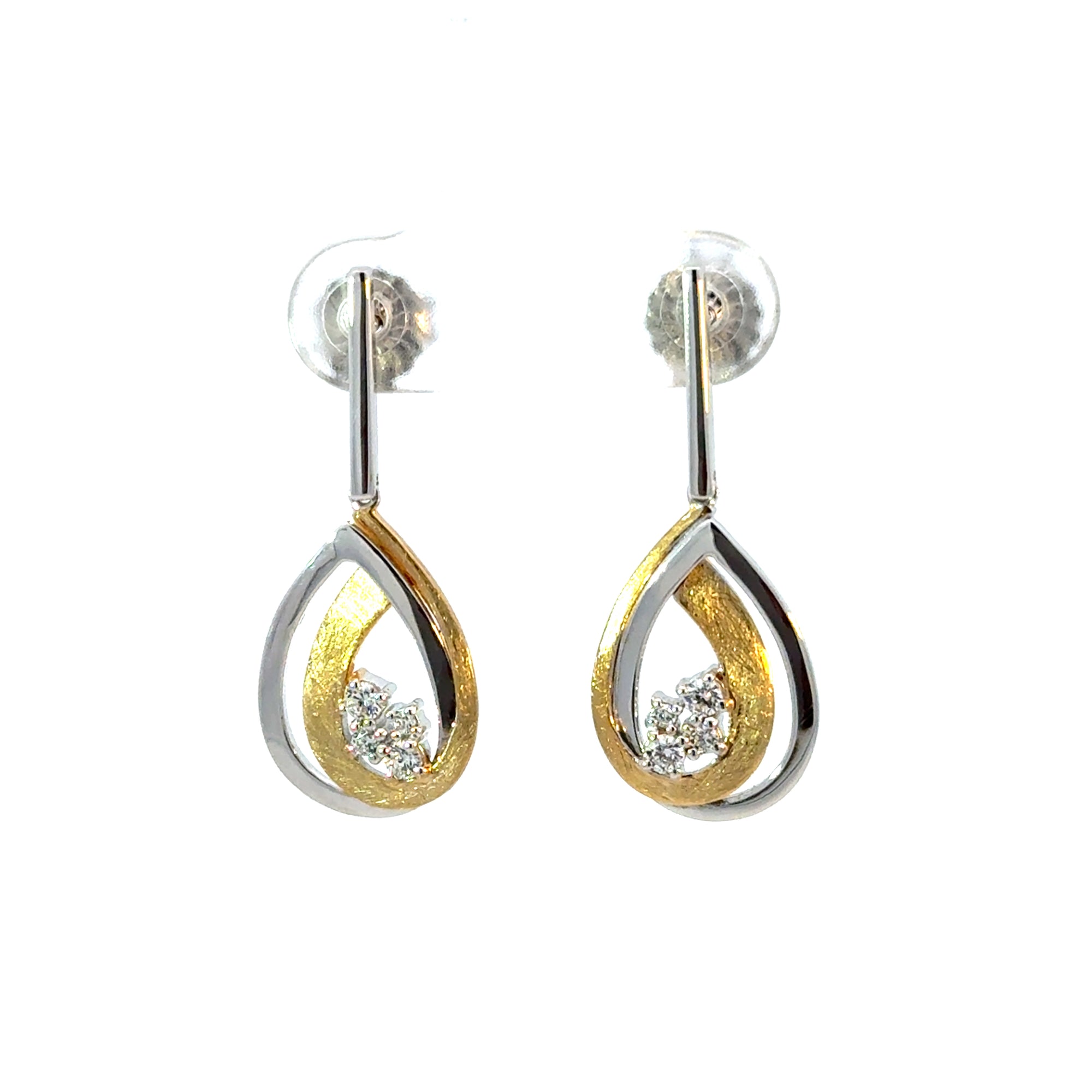 Ohrhänger in Silber / vergoldet mit Zirkonia