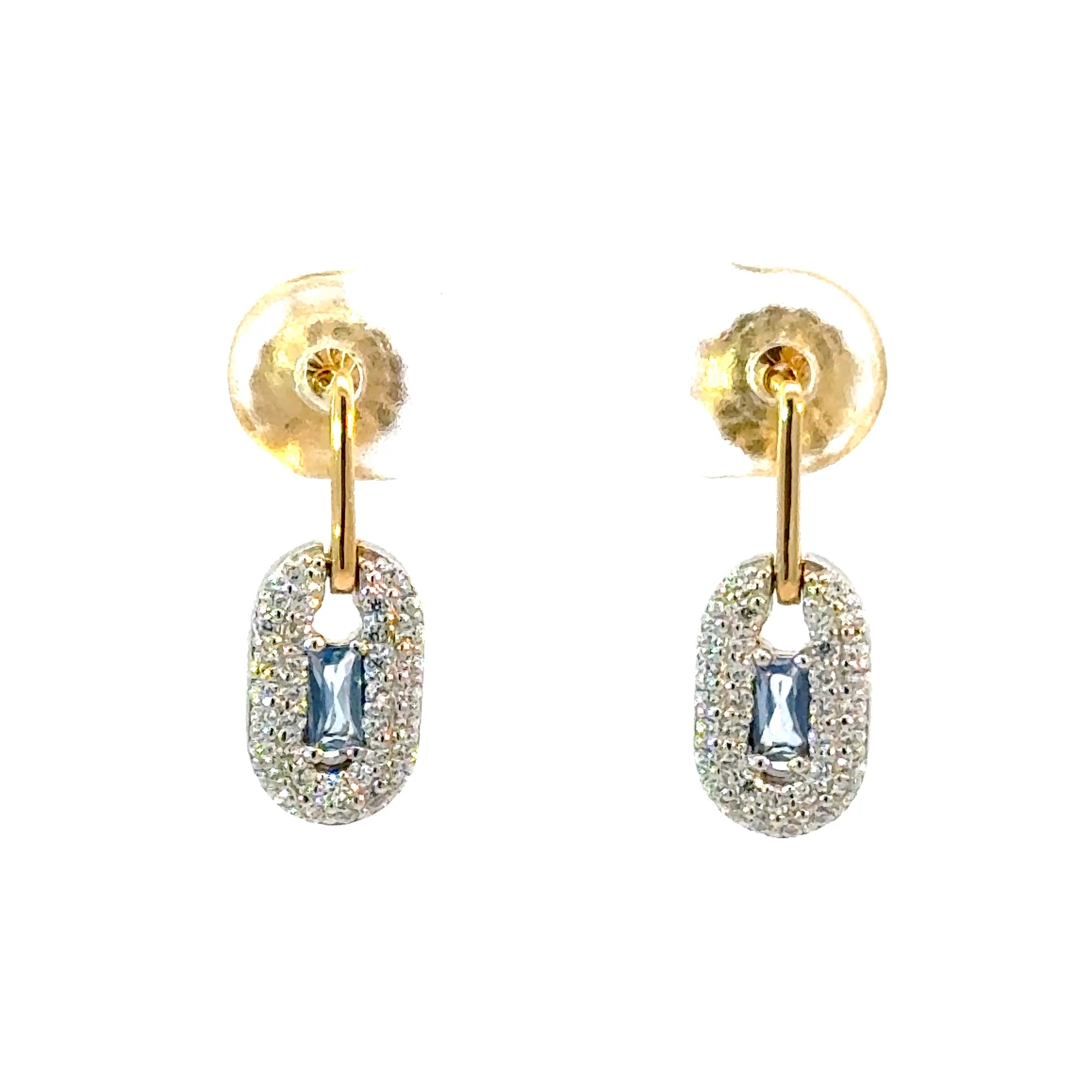 Ohrhänger in Silber vergoldet mit Spinell und Zirkonia