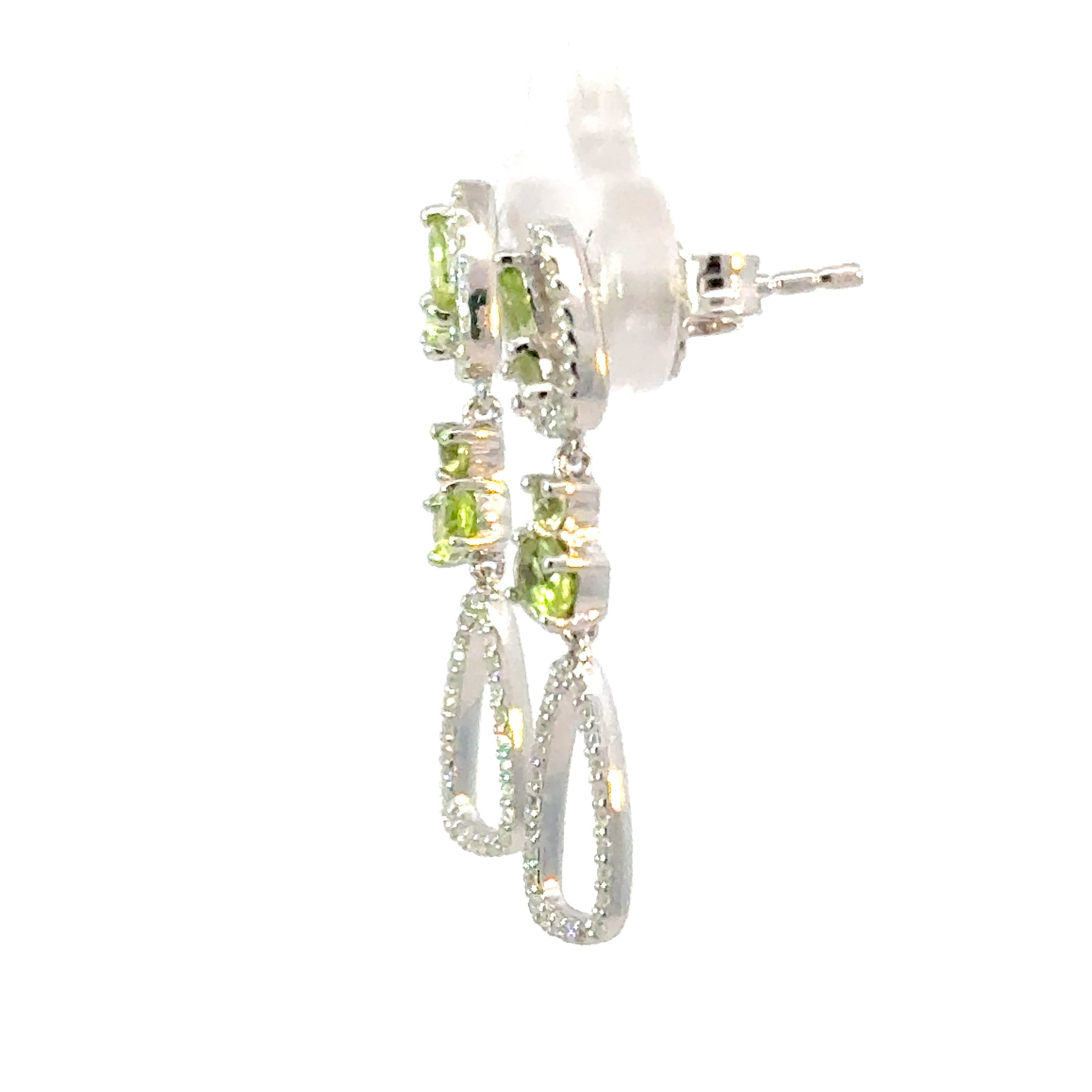 Ohrhänger in Silber mit Peridot und Zirkonia