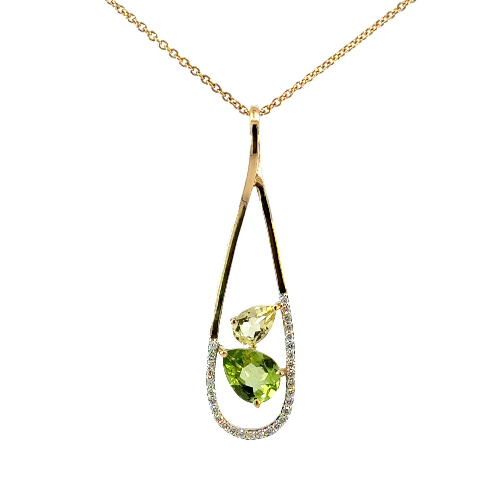 Anhänger in Gelbgold 18kt mit Farbsteine