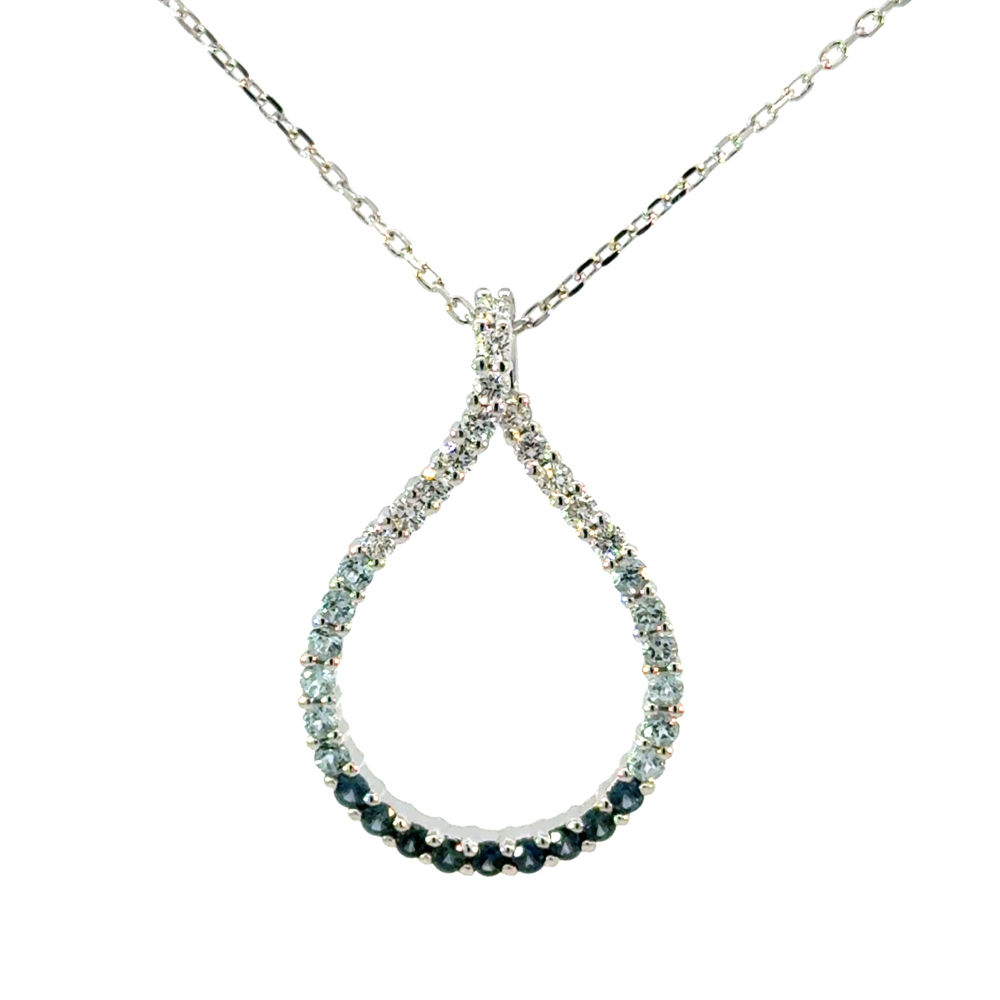 Anhänger in Weissgold 18kt mit Brillanten und Farbsteine