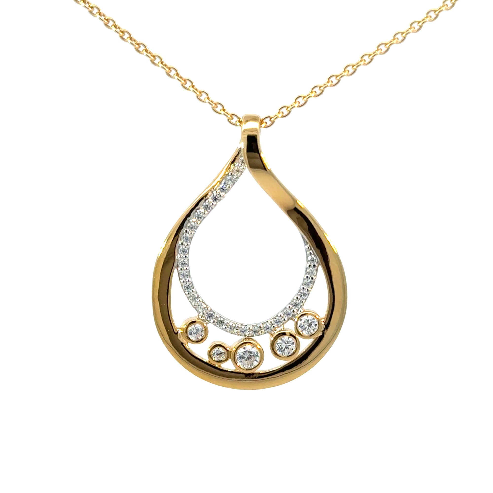 Anhänger in Silber vergoldet mit Zirkonia