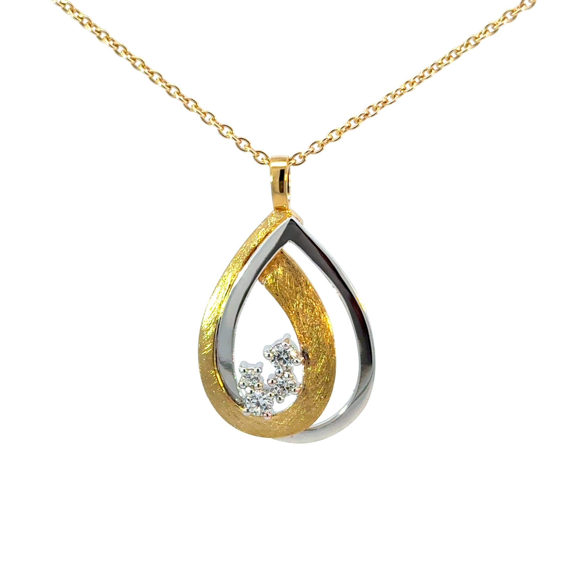 Anhänger in Silber / vergoldet mit Zirkonia