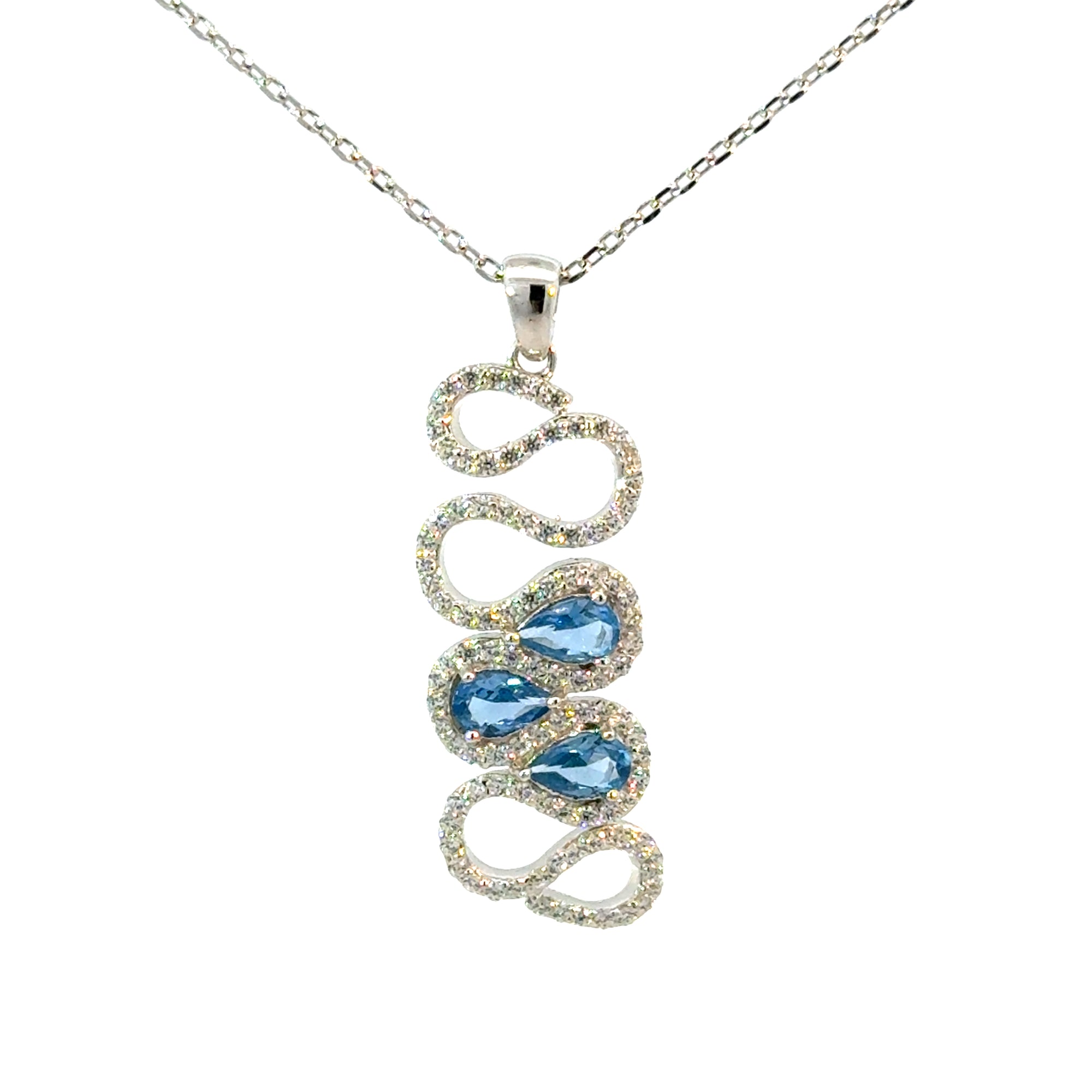 Anhänger in Silber mit Spinell und Zirkonia