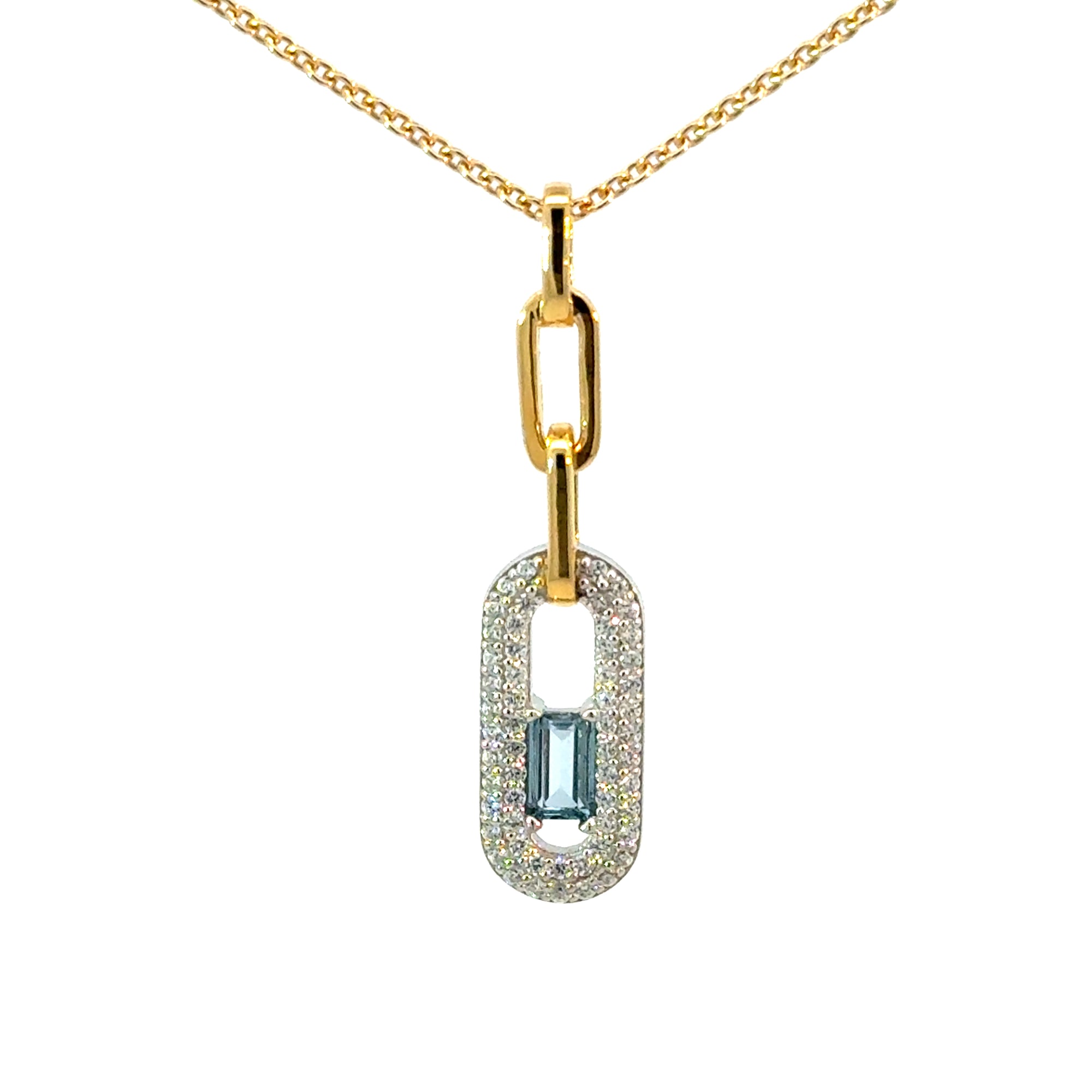 Anhänger in Silber vergoldet mit Spinell und Zirkonia