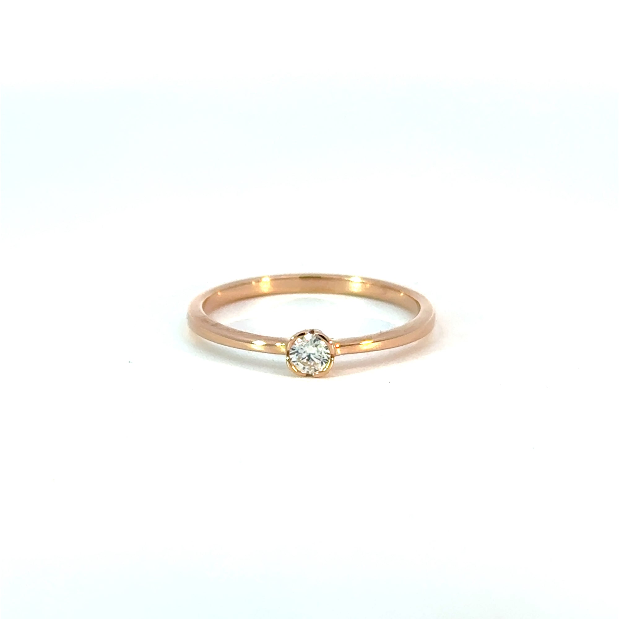 Ring Solitär in Rosegold 18kt mit Brillant