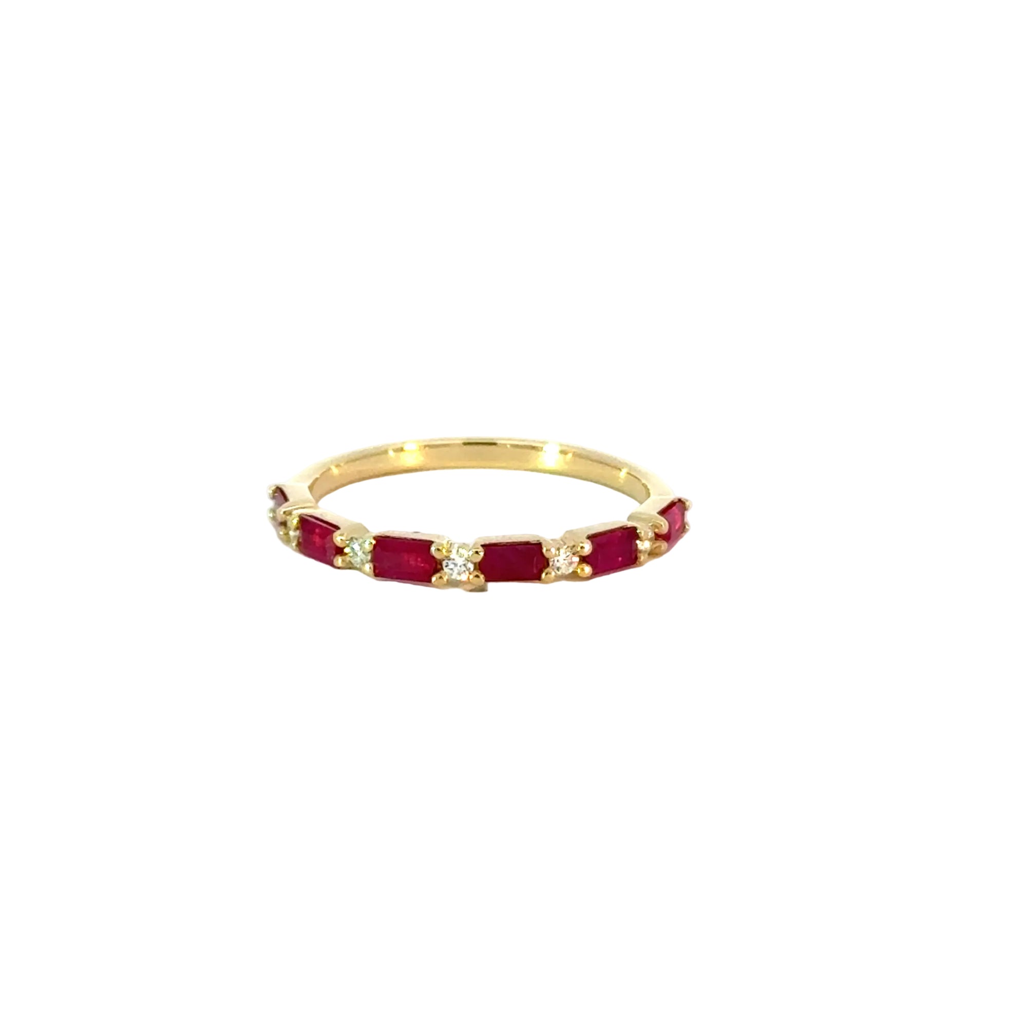 Ring in Gelbgold 18kt mit Brillanten und Rubin