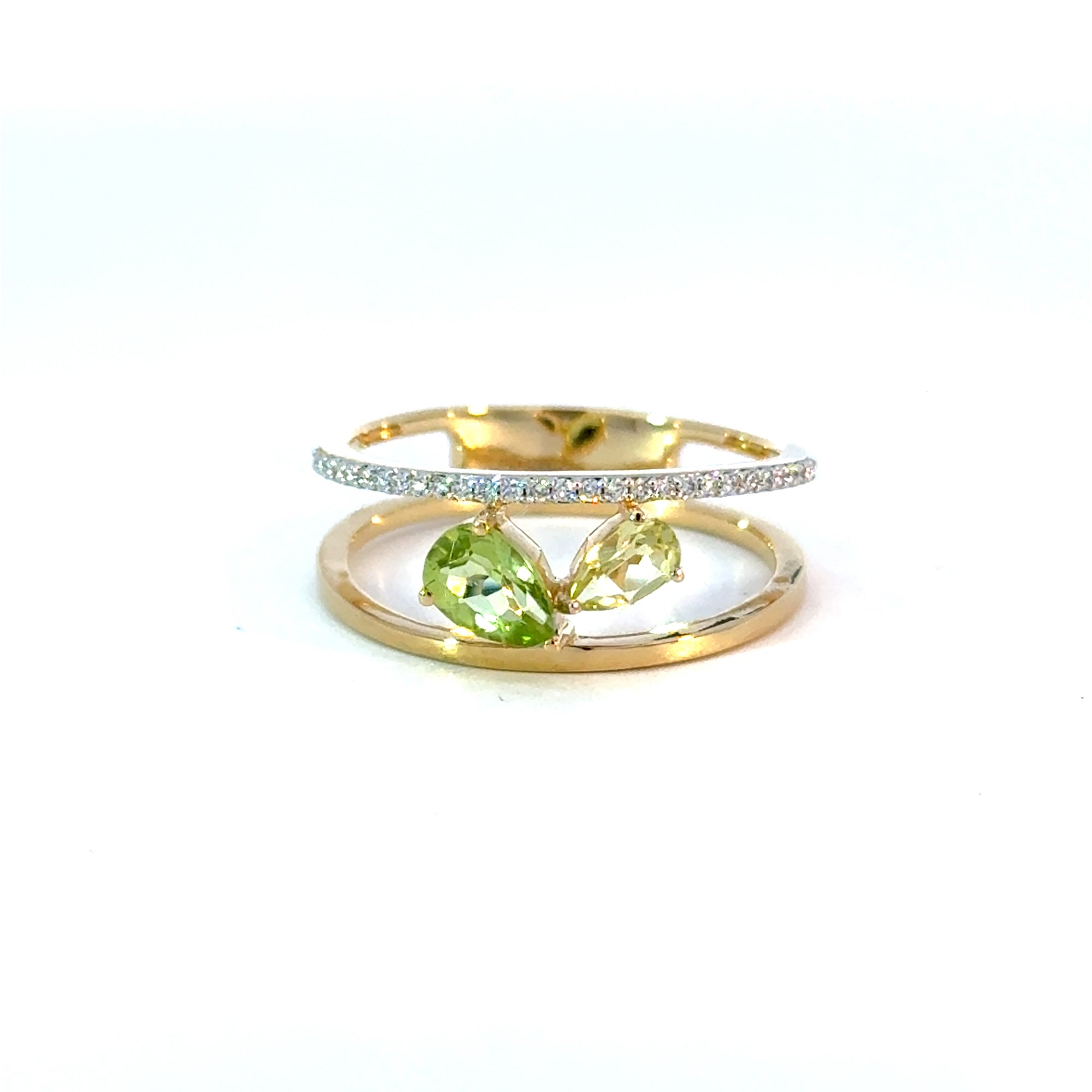 Ring in Gelbgold 18kt mit Farbsteine