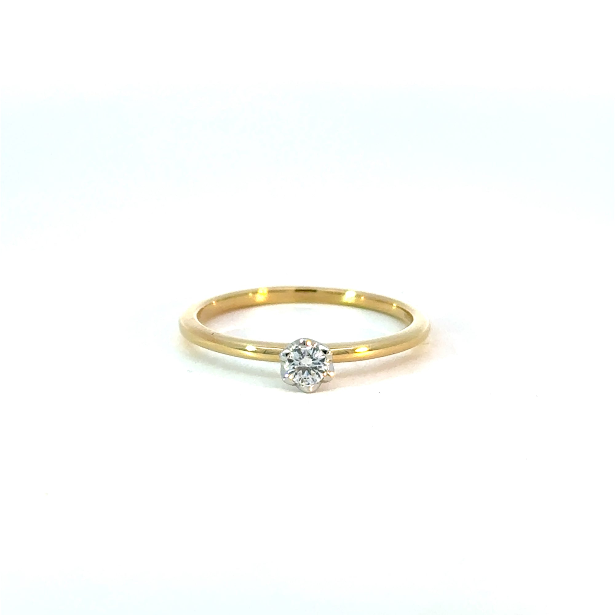 Ring Solitär in Gelbgold 18kt mit Brillant