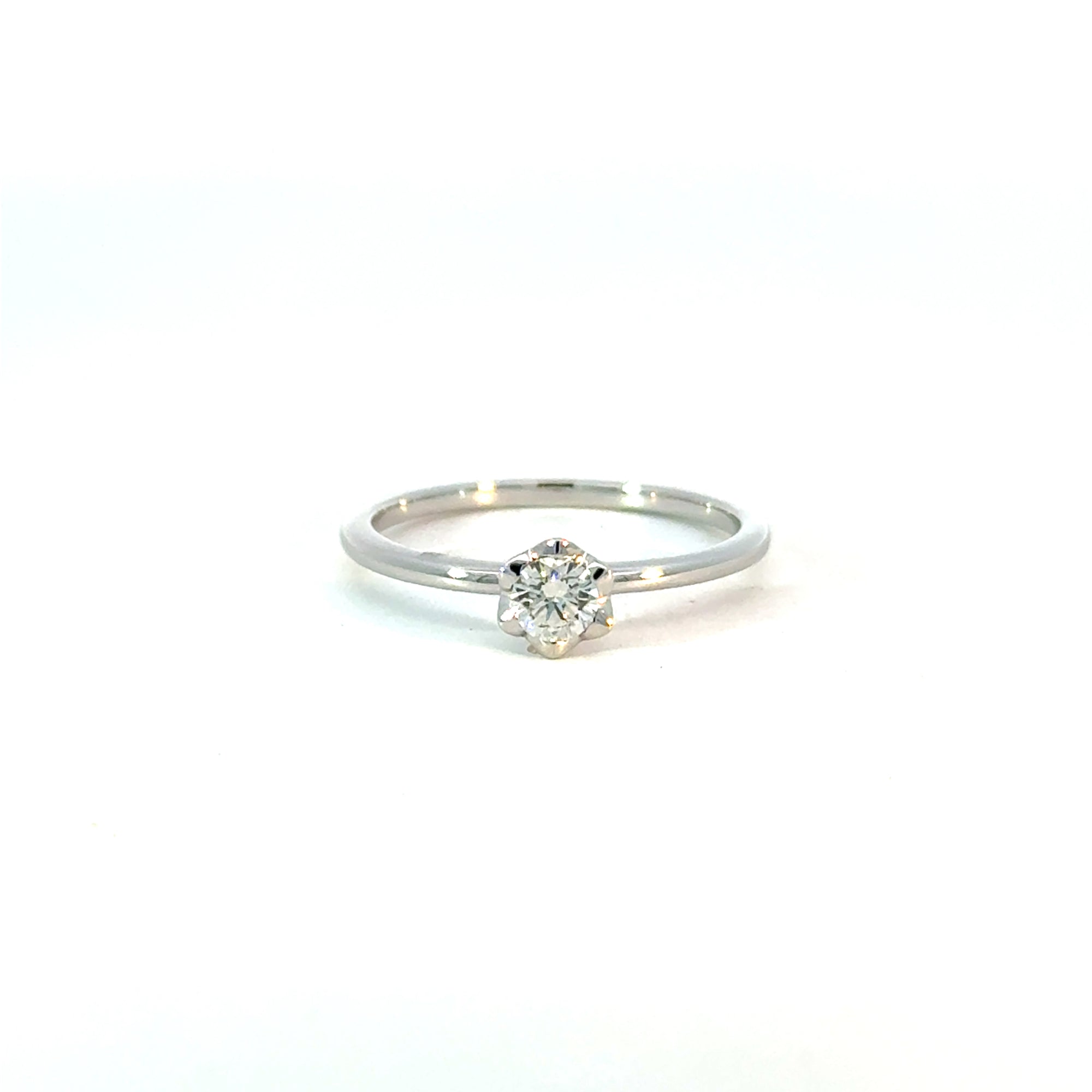 Ring Solitär in Weissgold 18kt mit Brillant