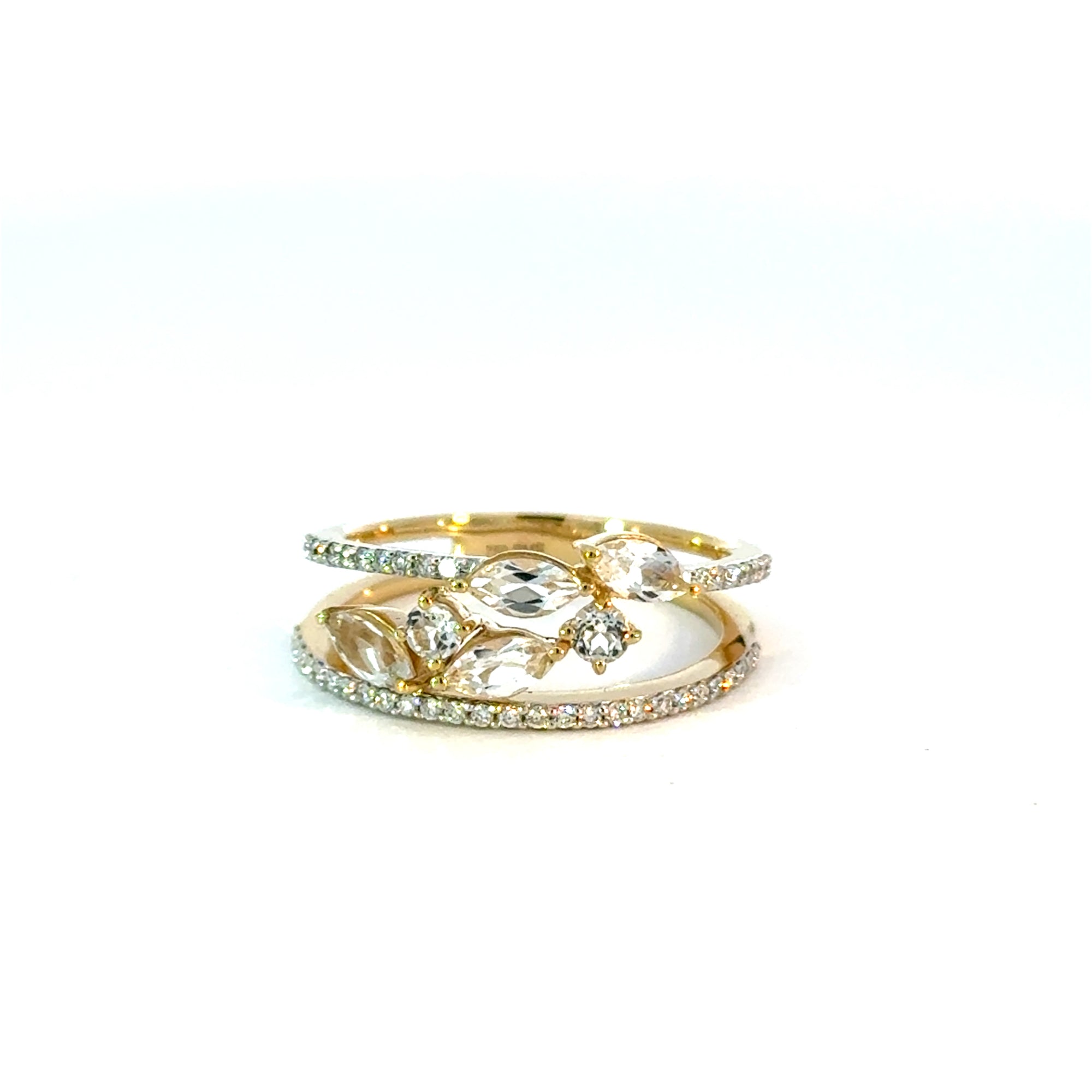 Ring in Gelbgold 18kt mit Brillanten und Topas