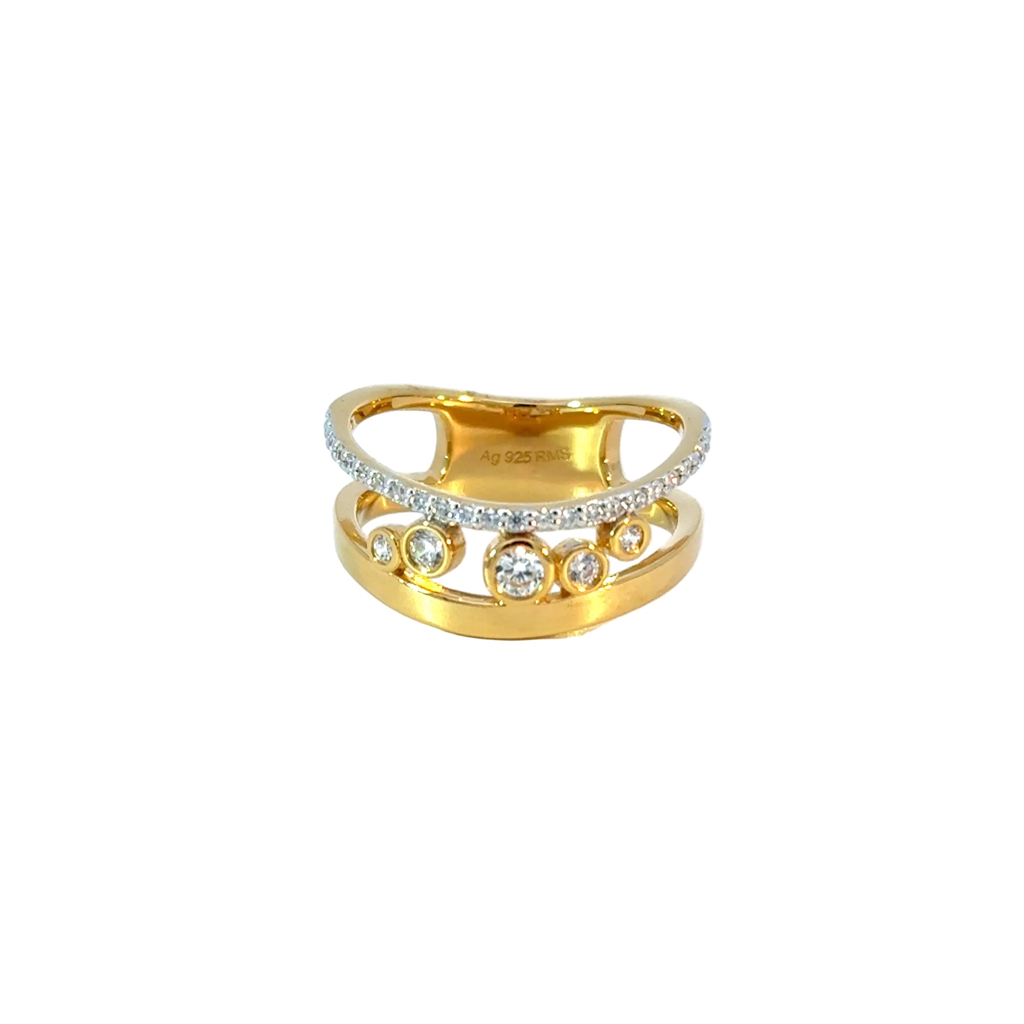 Ring in Silber vergoldet mit Zirkonia