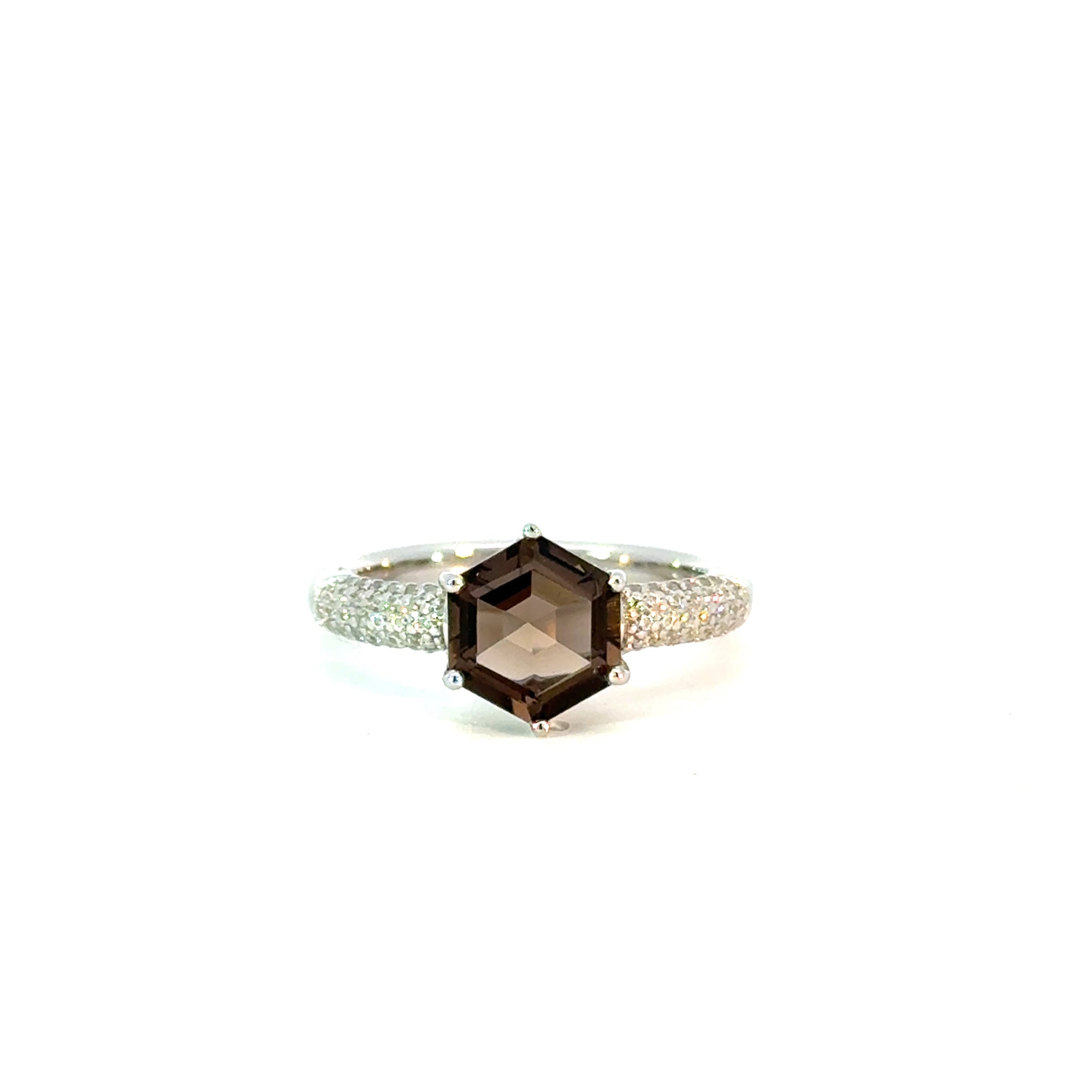 Ring in Silber mit Rauchquarz und Zirkonia
