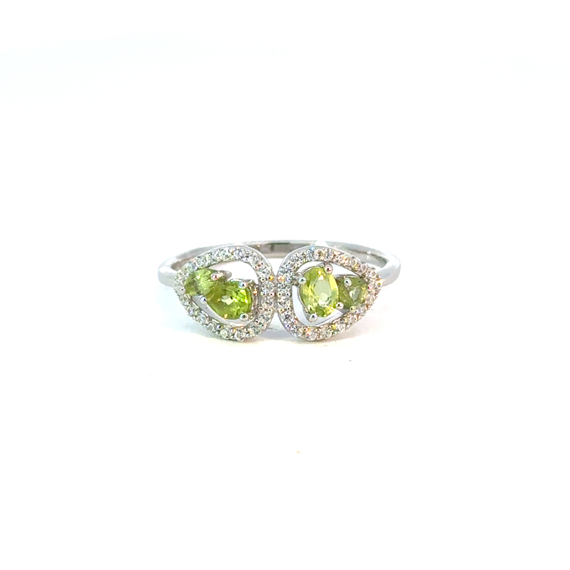 Ring in Silber mit Peridot und Zirkonia