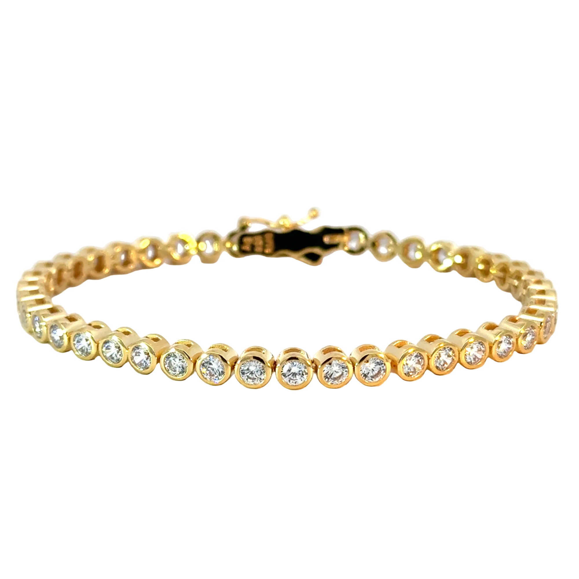 Bracelet Tennis in Silber vergoldet